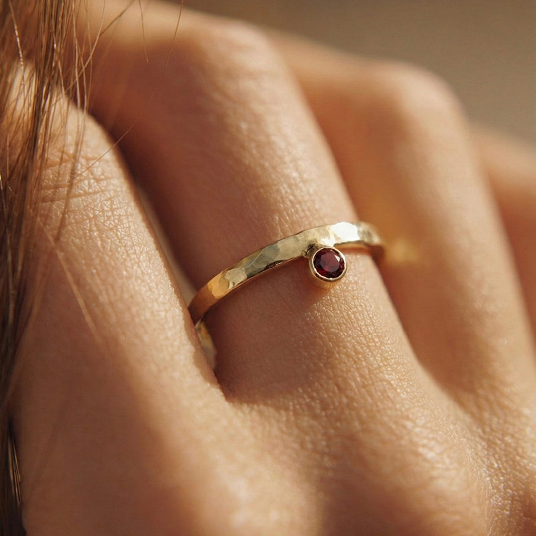 Coral Birthstone Ring