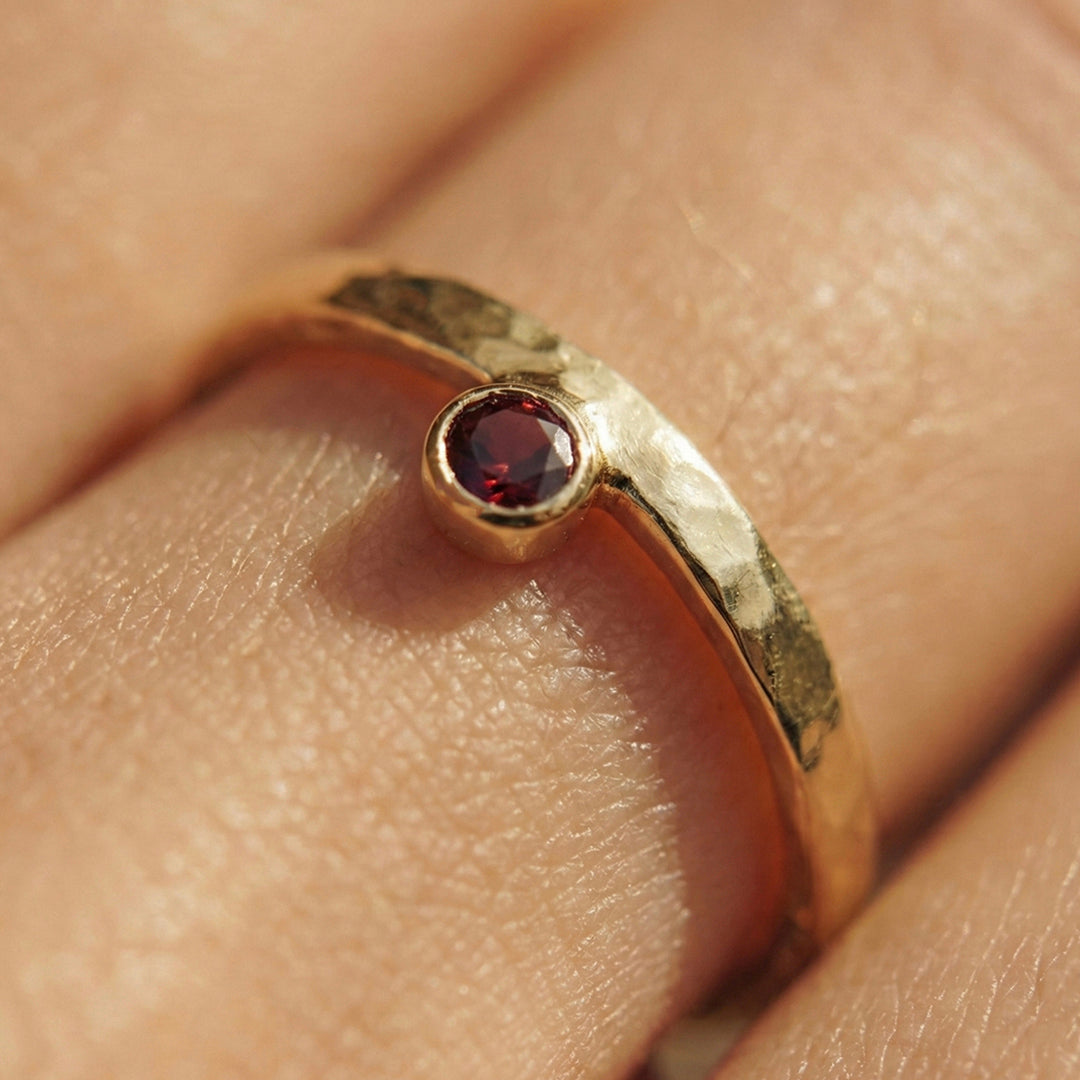 Coral Birthstone Ring