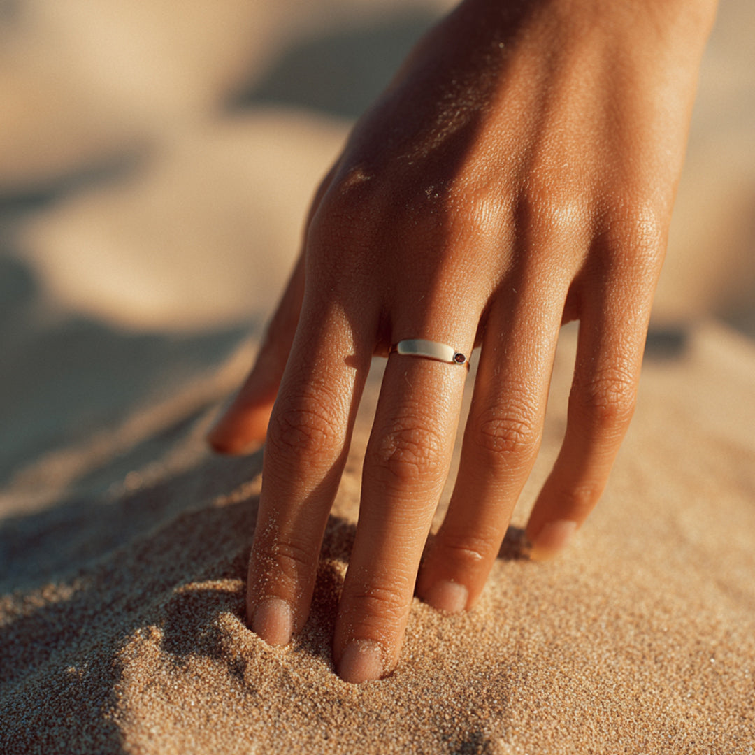 Wave Birthstone Ring