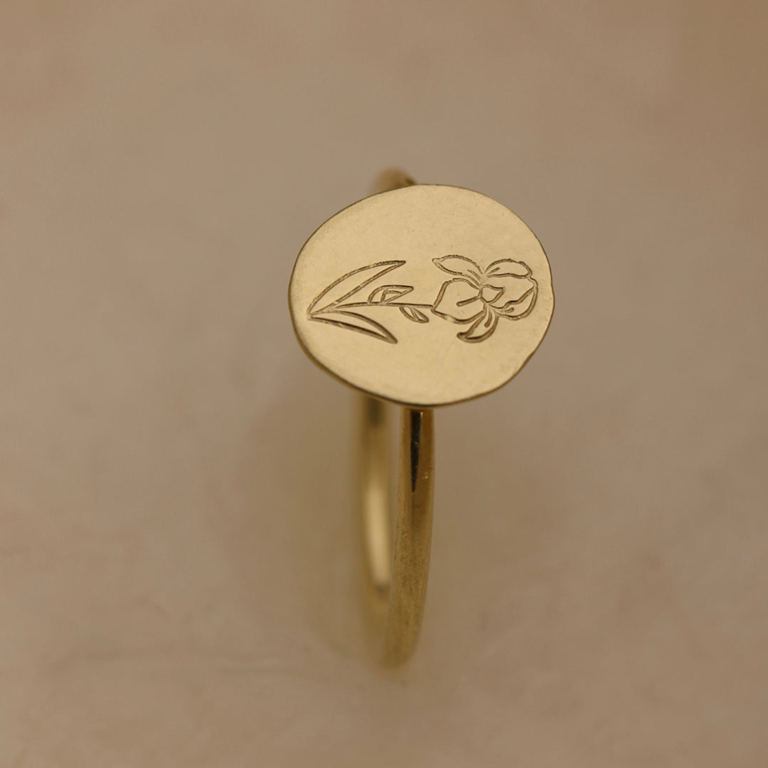 Pebble Birthflower Ring