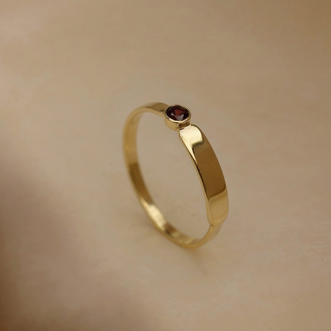 Wave Birthstone Ring